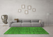 Machine Washable Oriental Green Industrial Area Rugs in a Living Room,, wshurb597grn