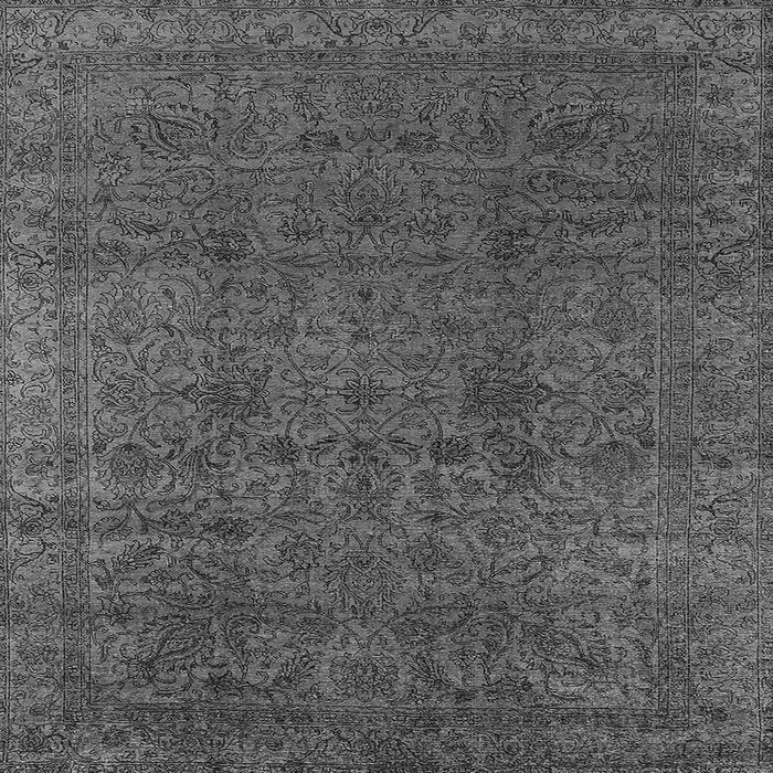 Square Machine Washable Oriental Gray Industrial Rug, wshurb597gry