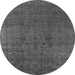 Round Oriental Gray Industrial Rug, urb597gry