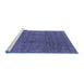 Sideview of Machine Washable Oriental Blue Industrial Rug, wshurb597blu