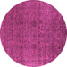 Round Oriental Pink Industrial Rug, urb597pnk