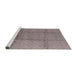 Sideview of Machine Washable Industrial Modern Mauve Taupe Purple Rug, wshurb598