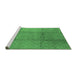 Sideview of Machine Washable Solid Emerald Green Modern Area Rugs, wshurb598emgrn