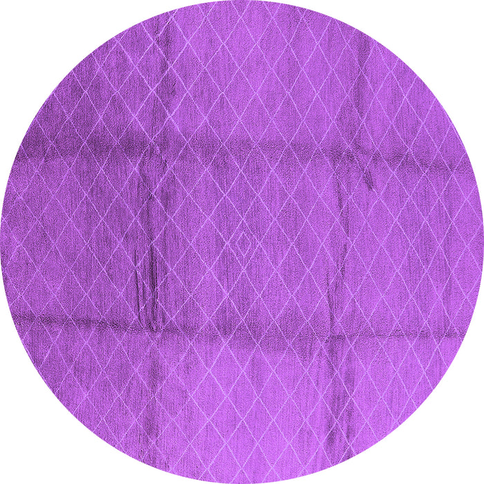 Round Solid Purple Modern Rug, urb598pur