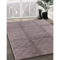 Mid-Century Modern Mauve Taupe Purple Solid Rug, urb598