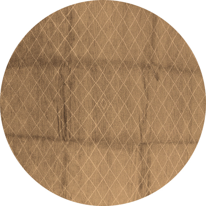 Round Solid Brown Modern Rug, urb598brn