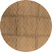 Round Solid Brown Modern Rug, urb598brn