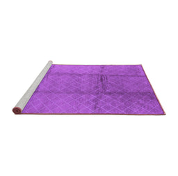 Sideview of Machine Washable Solid Purple Modern Area Rugs, wshurb598pur