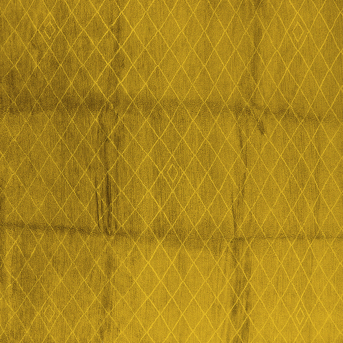 Square Machine Washable Solid Yellow Modern Rug, wshurb598yw