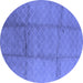 Round Solid Blue Modern Rug, urb598blu