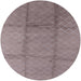 Round Mid-Century Modern Mauve Taupe Purple Solid Rug, urb598