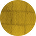 Round Solid Yellow Modern Rug, urb598yw