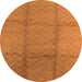 Round Solid Orange Modern Rug, urb598org