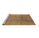 Sideview of Machine Washable Solid Brown Modern Rug, wshurb598brn