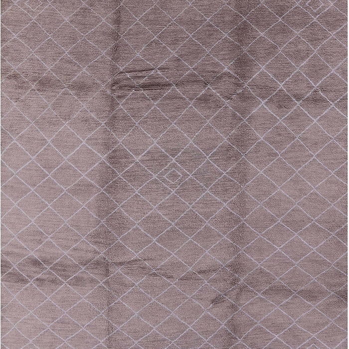 Mid-Century Modern Mauve Taupe Purple Solid Rug, urb598