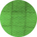 Round Solid Green Modern Rug, urb598grn