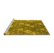 Sideview of Machine Washable Oriental Yellow Industrial Rug, wshurb599yw