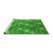 Sideview of Machine Washable Oriental Green Industrial Area Rugs, wshurb599grn