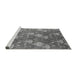 Sideview of Machine Washable Oriental Gray Industrial Rug, wshurb599gry