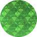 Round Oriental Green Industrial Rug, urb599grn