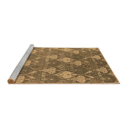 Sideview of Machine Washable Oriental Brown Industrial Rug, wshurb599brn