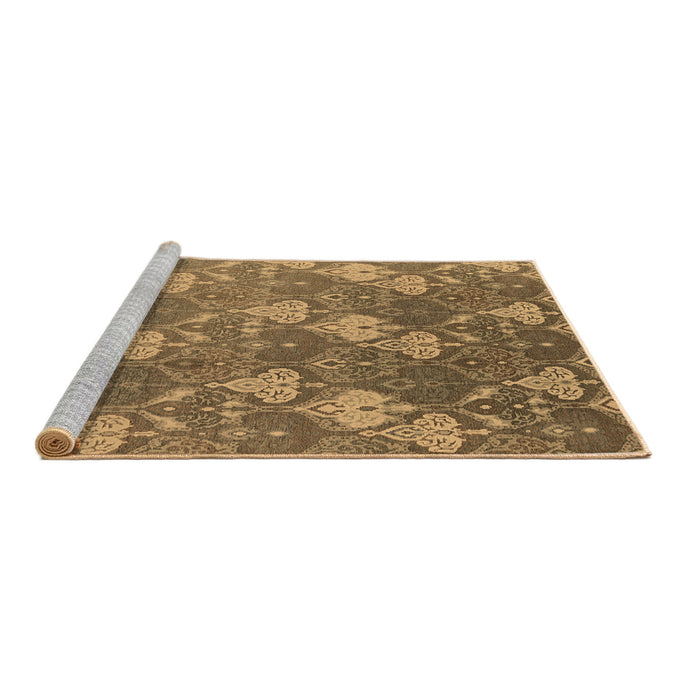 Sideview of Machine Washable Oriental Brown Industrial Rug, wshurb599brn