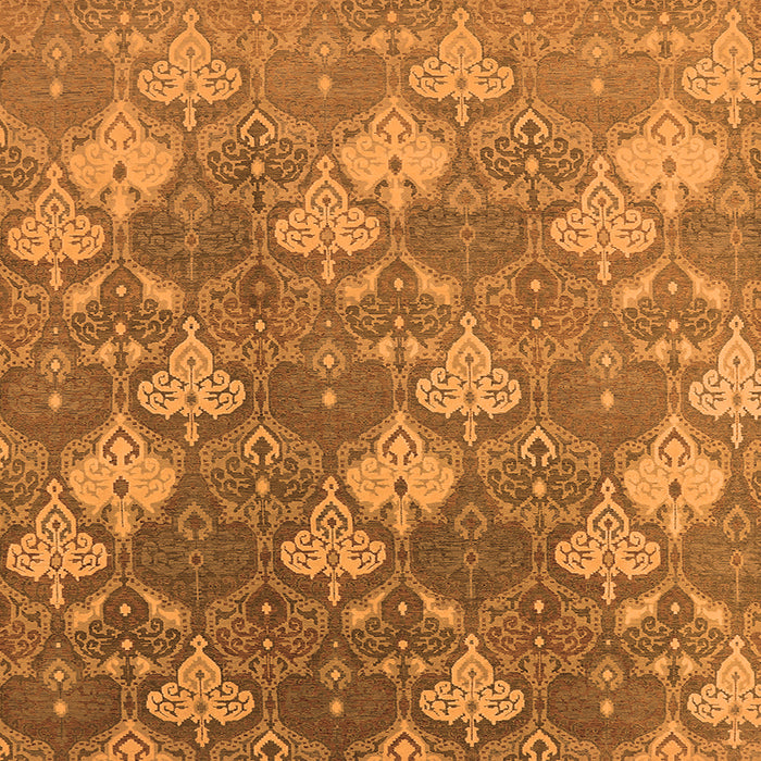 Square Machine Washable Oriental Orange Industrial Area Rugs, wshurb599org