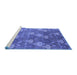 Sideview of Machine Washable Oriental Blue Industrial Rug, wshurb599blu