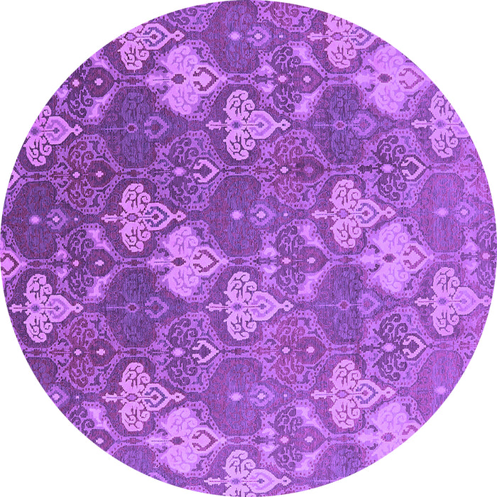 Round Oriental Purple Industrial Rug, urb599pur