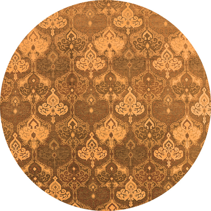 Round Oriental Orange Industrial Rug, urb599org