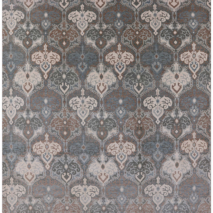 Square Machine Washable Industrial Modern Puce Purple Rug, wshurb599