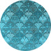 Round Oriental Light Blue Industrial Rug, urb599lblu