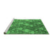 Sideview of Machine Washable Oriental Emerald Green Industrial Area Rugs, wshurb599emgrn