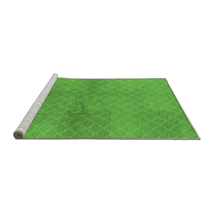 Sideview of Machine Washable Solid Green Modern Area Rugs, wshurb600grn