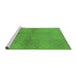 Sideview of Machine Washable Solid Green Modern Area Rugs, wshurb600grn