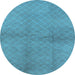 Round Solid Light Blue Modern Rug, urb600lblu