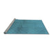 Sideview of Machine Washable Solid Light Blue Modern Rug, wshurb600lblu