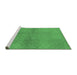 Sideview of Machine Washable Solid Emerald Green Modern Area Rugs, wshurb600emgrn