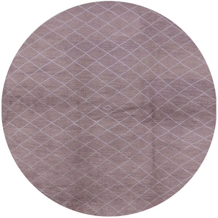 Round Machine Washable Industrial Modern Rose Dust Purple Rug, wshurb600