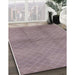 Mid-Century Modern Rose Purple Solid Rug in Family Room, urb600