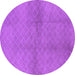 Round Machine Washable Solid Purple Modern Area Rugs, wshurb600pur