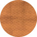 Round Solid Orange Modern Rug, urb600org