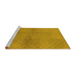 Sideview of Machine Washable Solid Yellow Modern Rug, wshurb600yw
