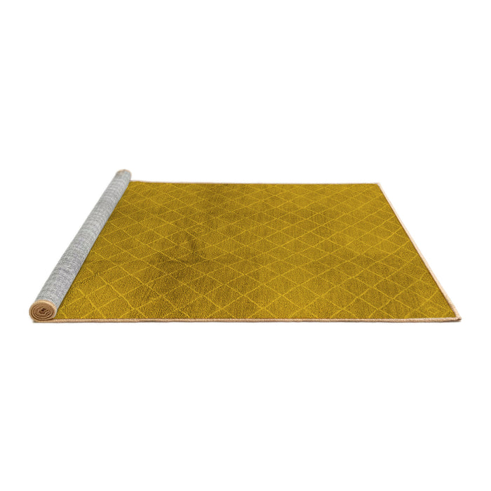 Sideview of Machine Washable Solid Yellow Modern Rug, wshurb600yw