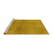 Sideview of Machine Washable Solid Yellow Modern Rug, wshurb600yw