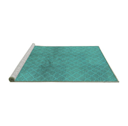 Sideview of Machine Washable Solid Turquoise Modern Area Rugs, wshurb600turq