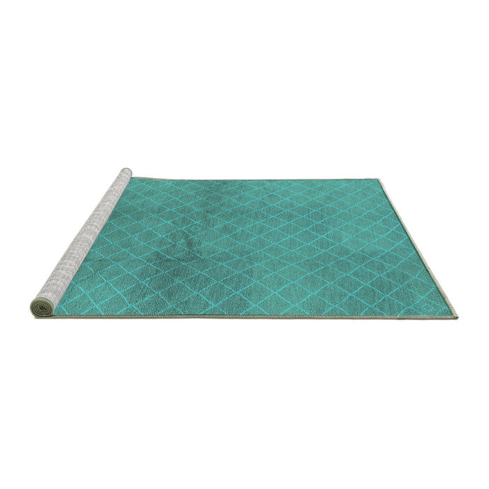 Sideview of Machine Washable Solid Turquoise Modern Area Rugs, wshurb600turq