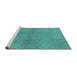 Sideview of Machine Washable Solid Turquoise Modern Area Rugs, wshurb600turq