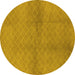 Round Solid Yellow Modern Rug, urb600yw