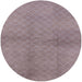 Round Mid-Century Modern Rose Purple Solid Rug, urb600